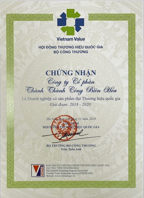 ttc sugar duoc vinh danh thuong hieu quoc gia 2018