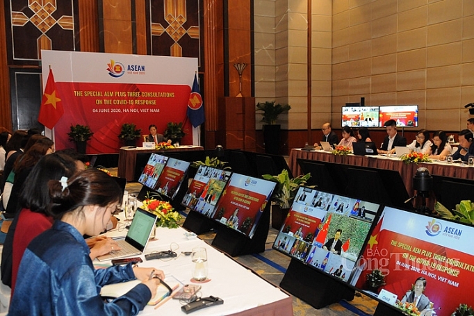 Hội nghị AEM+3 trực tuyến: Ra Tuyên bố chung cụ thể hóa hành động ứng phó Covid-19 hoi nghi aem3 truc tuyen ra tuyen bo chung cu the hoa hanh dong ung pho covid 19