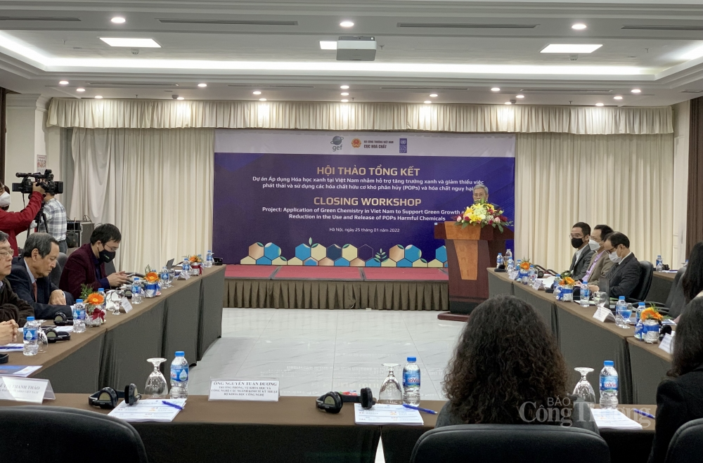 hội thảo báo cáo, đánh giá kết quả thực hiện dự án “Áp dụng Hóa học xanh tại Việt Nam nhằm hỗ trợ tăng trưởng xanh và giảm thiểu việc sử dụng và giảm phát thải các hóa chất hữu cơ khó phân hủy (POPs) và hóa chất nguy hại” hội thảo báo cáo, đánh giá kết quả thực hiện dự án “Áp dụng Hóa học xanh tại Việt Nam nhằm hỗ trợ tăng trưởng xanh và giảm thiểu việc sử dụng và giảm phát thải các hóa chất hữu cơ khó phân hủy (POPs) và hóa chất nguy hại”