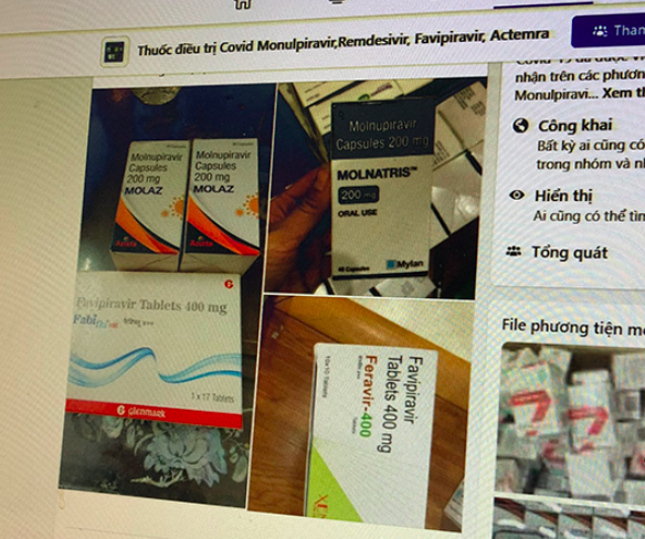 thuốc “xách tay” này còn được rao bán trực tiếp trên các hội nhóm, “chợ thuốc” trên mạng xã hội