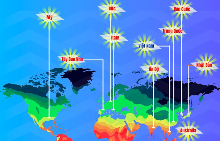 [INFOGRAPHIC] Việt Nam là 1 trong 10 quốc gia có sản lượng điện mặt trời cao nhất thế giới