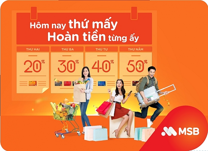 Chủ thẻ tín dụng quốc tế MSB hưởng ưu đãi tất cả các ngày trong tuần chu the tin dung quoc te msb huong uu dai tat ca cac ngay trong tuan