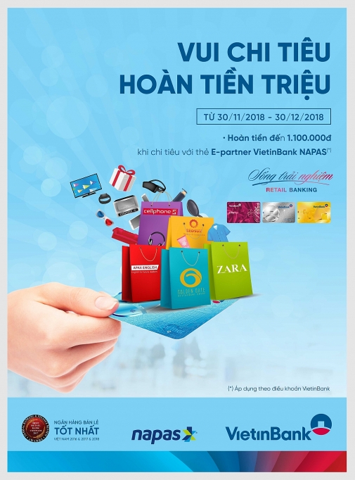 vui chi tieu hoan tien trieu voi the e partner vietinbank napas