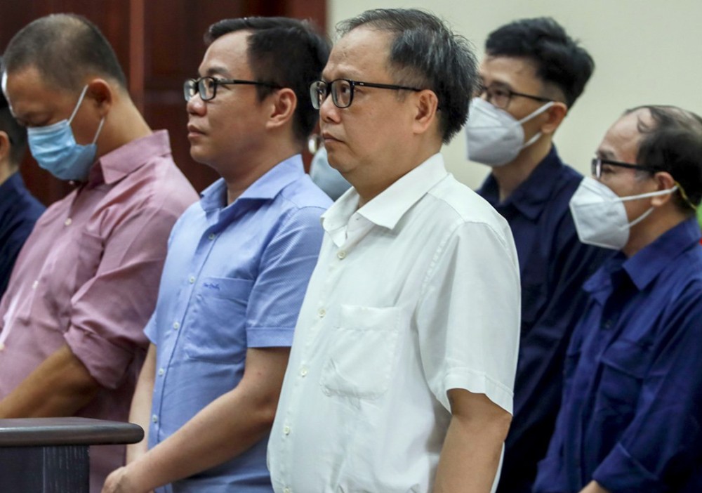 Các bị cáo tại phiên tòa phúc thẩm