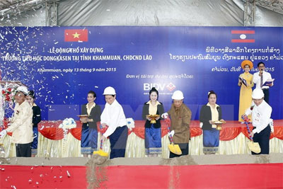 Khởi công xây dựng trường học tại Lào do Việt Nam tài trợ Khởi công xây dựng trường học tại Lào do Việt Nam tài trợ
