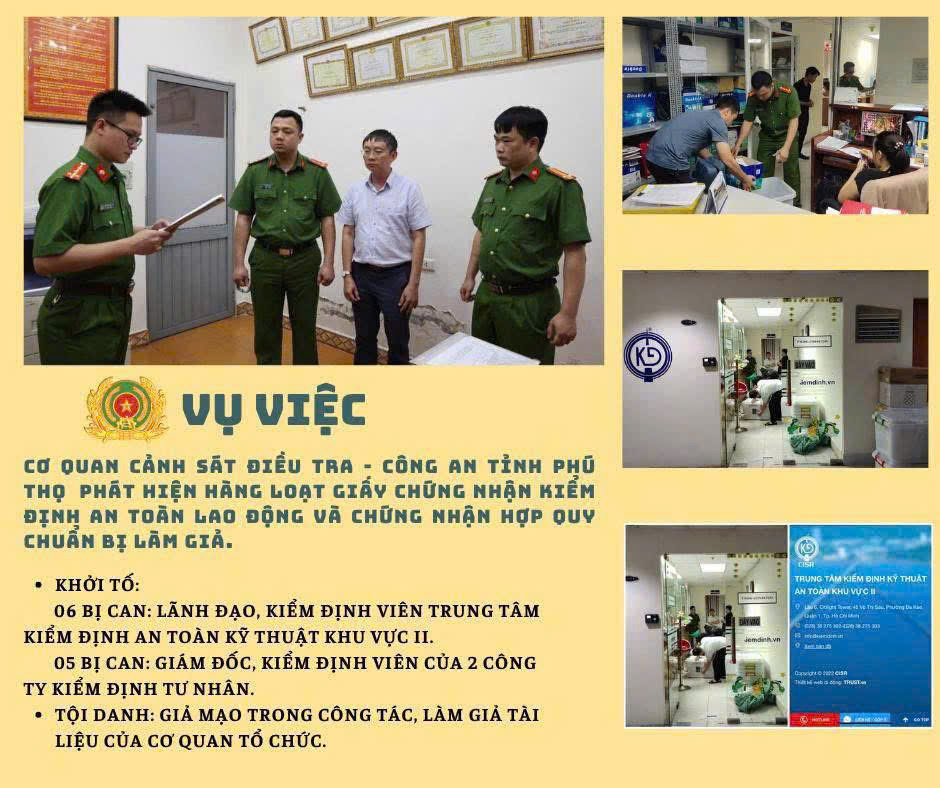 Công an Phú Thọ cảnh báo gì về tình trạng giả chứng nhận kiểm định trong hồ sơ dự thầu?