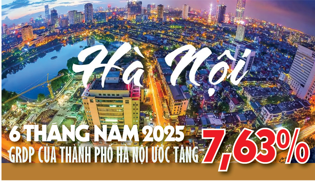 Infographic | 6 tháng đầu năm 2025, GRGP Hà Nội tăng 7,63%