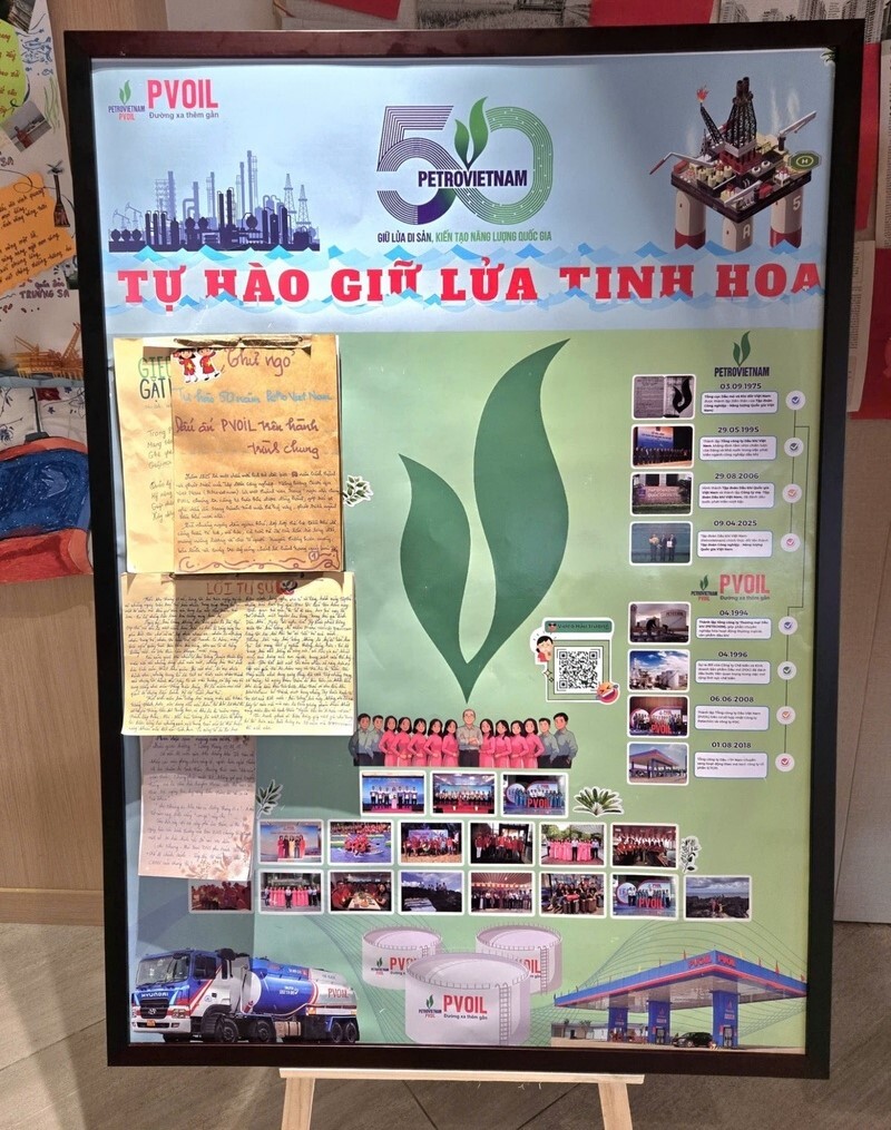 Giải Nhất thuộc về Ban Tổ chức Nhân sự với tác phẩm “Tự hào giữ lửa tinh hoa” (Ảnh PVOIL)