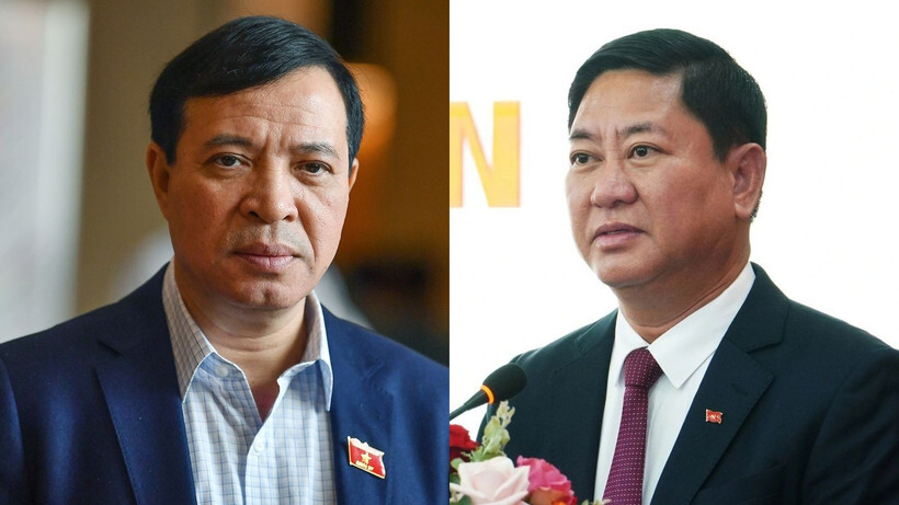 Ông Lại Thế Nguyên (bên trái) và ông Trần Quốc Nam.