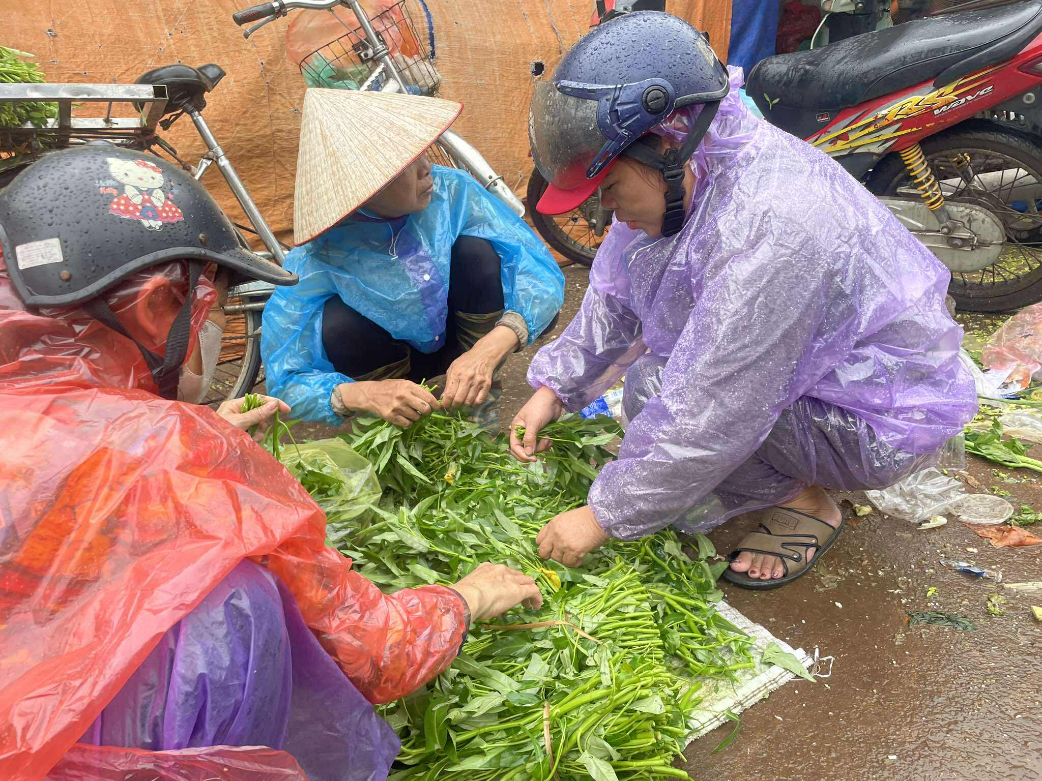Hà Nội: Thị trường rau củ hút khách trước ngày mưa bão