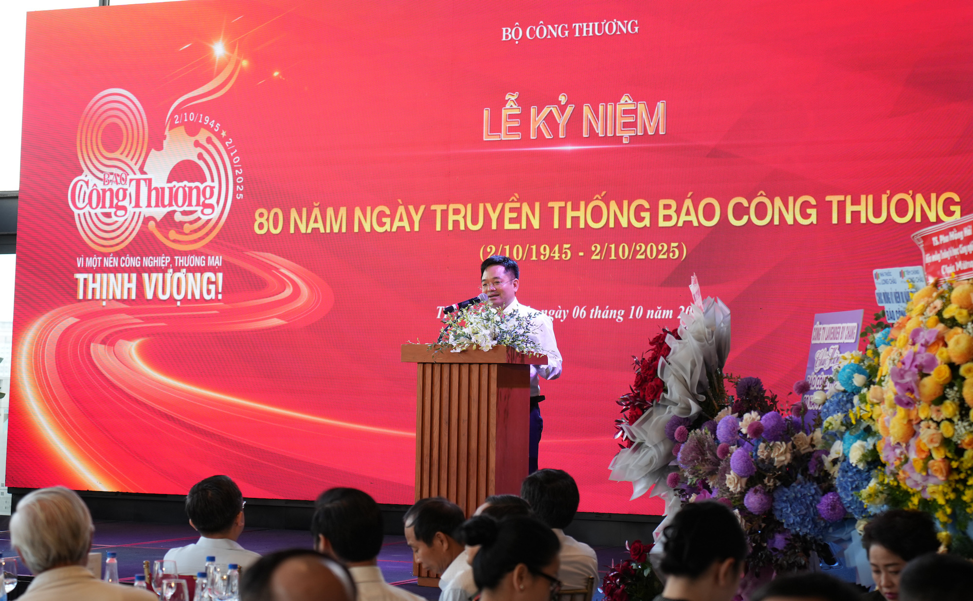 Tổng Biên tập Báo Công Thương Nguyễn Văn Minh phát biểu tại Lễ kỷ niệm.