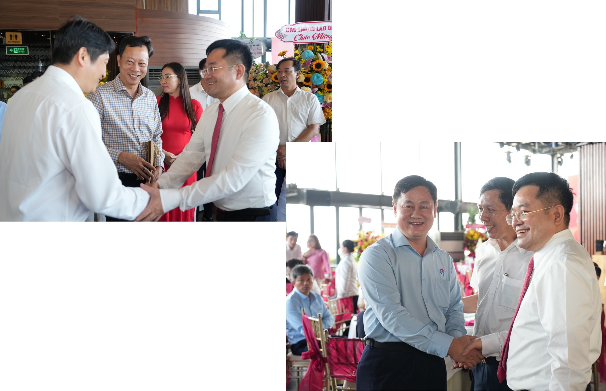 Nhà báo Nguyễn Văn Minh - Tổng Biên tập Báo Công Thương đón tiếp các đại biểu.