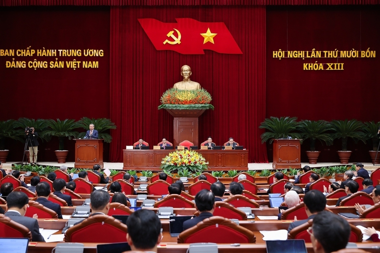 Phiên Khai mạc Hội nghị lần thứ 14 Ban Chấp hành Trung ương Đảng khóa XIII ngày 5/11 tại Thủ đô Hà Nội- Ảnh: VGP/Nhật Bắc