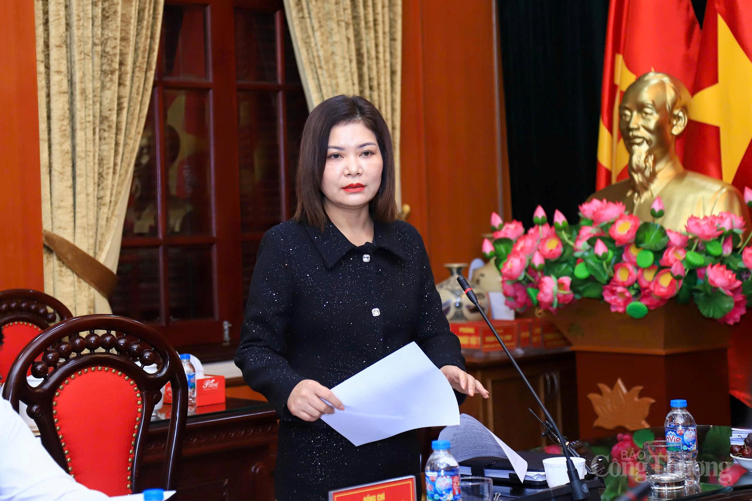 Bà Nguyễn Thuý Hiền phát biểu tại buổi làm việc (Ảnh: Thái Mạnh)