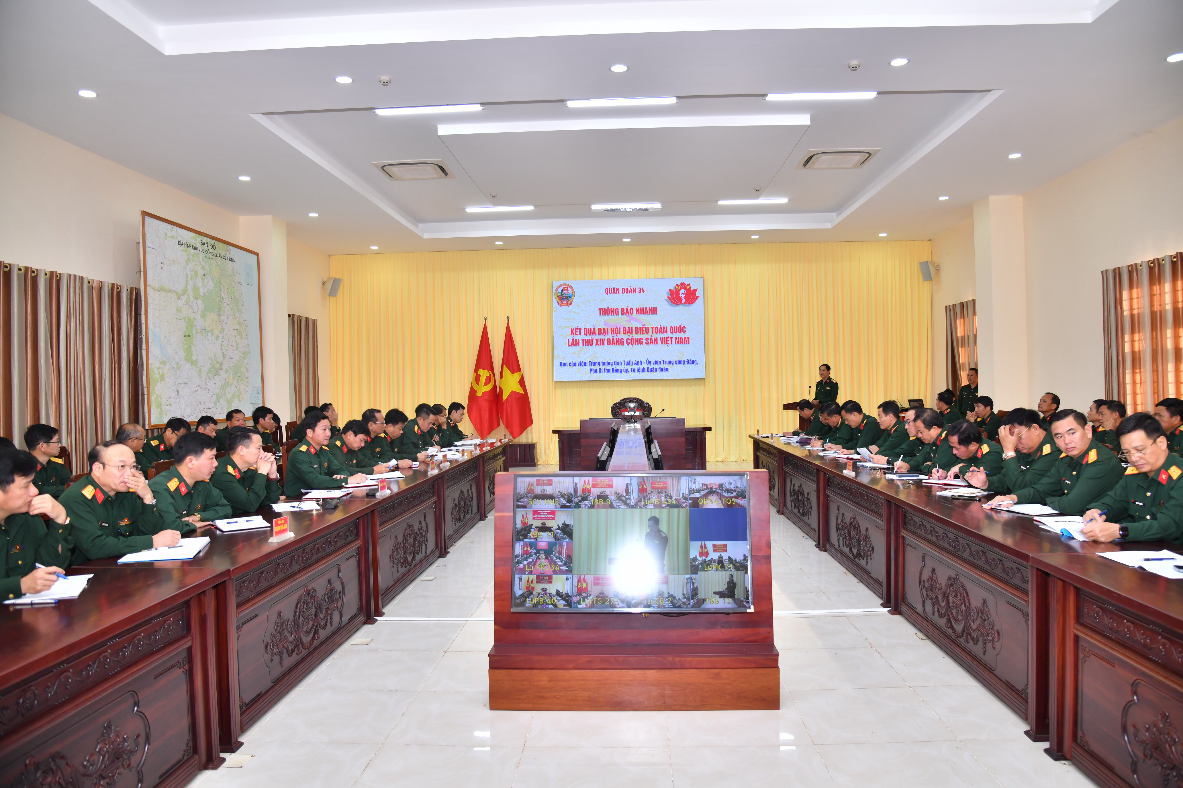 Quân đoàn 34 tổ chức Hội nghị thông báo nhanh kết quả Đại hội XIV của Đảng