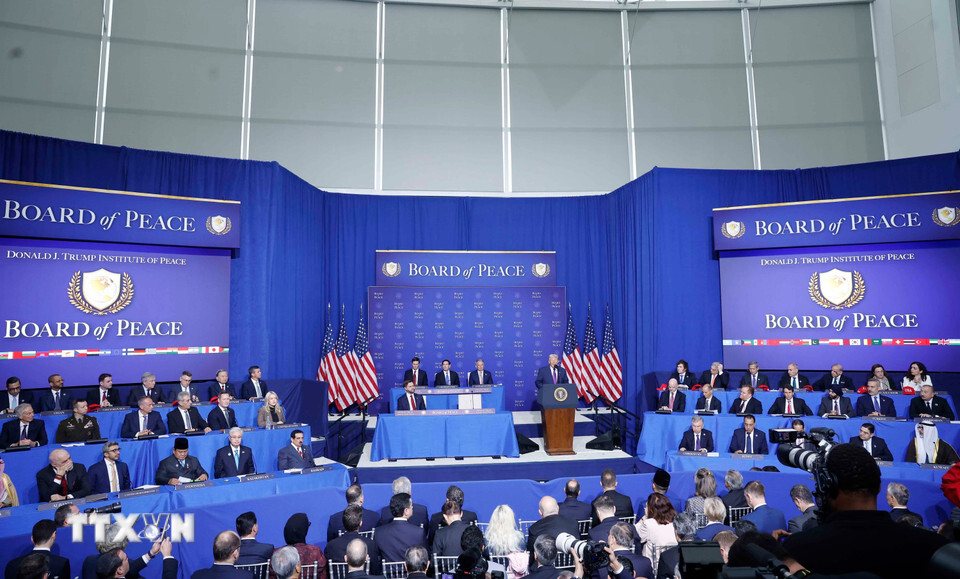 Phiên khai mạc Hội đồng Hòa bình về Gaza tại Thủ đô Washington D.C., Hoa Kỳ. Ảnh: Thống Nhất/TTXVN