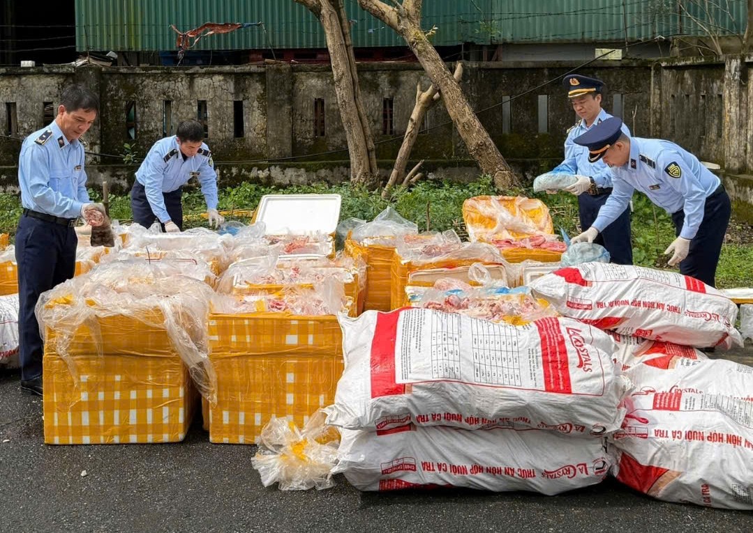 Hà Tĩnh: Bắt giữ hơn 2,6 tấn sản phẩm động vật không rõ nguồn gốc 
