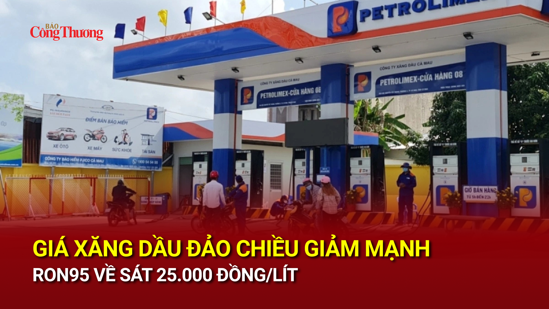 Giá xăng dầu đảo chiều giảm mạnh, RON95 về sát 25.000 đồng/lít