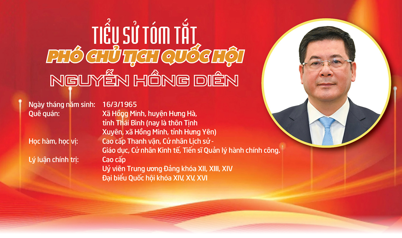 Infographic: Tiểu sử tóm tắt của Phó Chủ tịch Quốc hội Nguyễn Hồng Diên