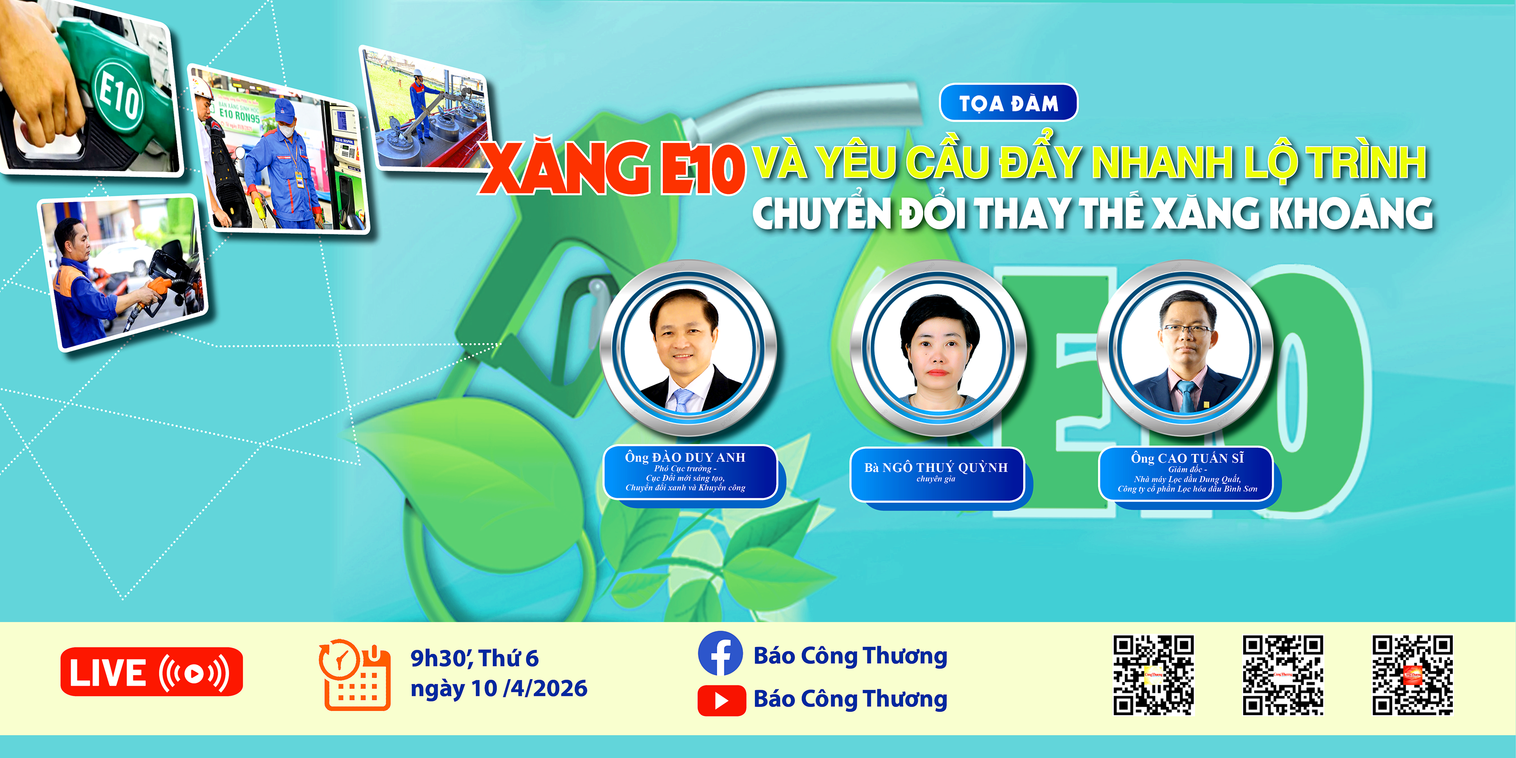 Sáng 10/4, diễn ra tọa đàm: Xăng E10 và yêu cầu đẩy nhanh lộ trình chuyển đổi thay thế xăng khoáng