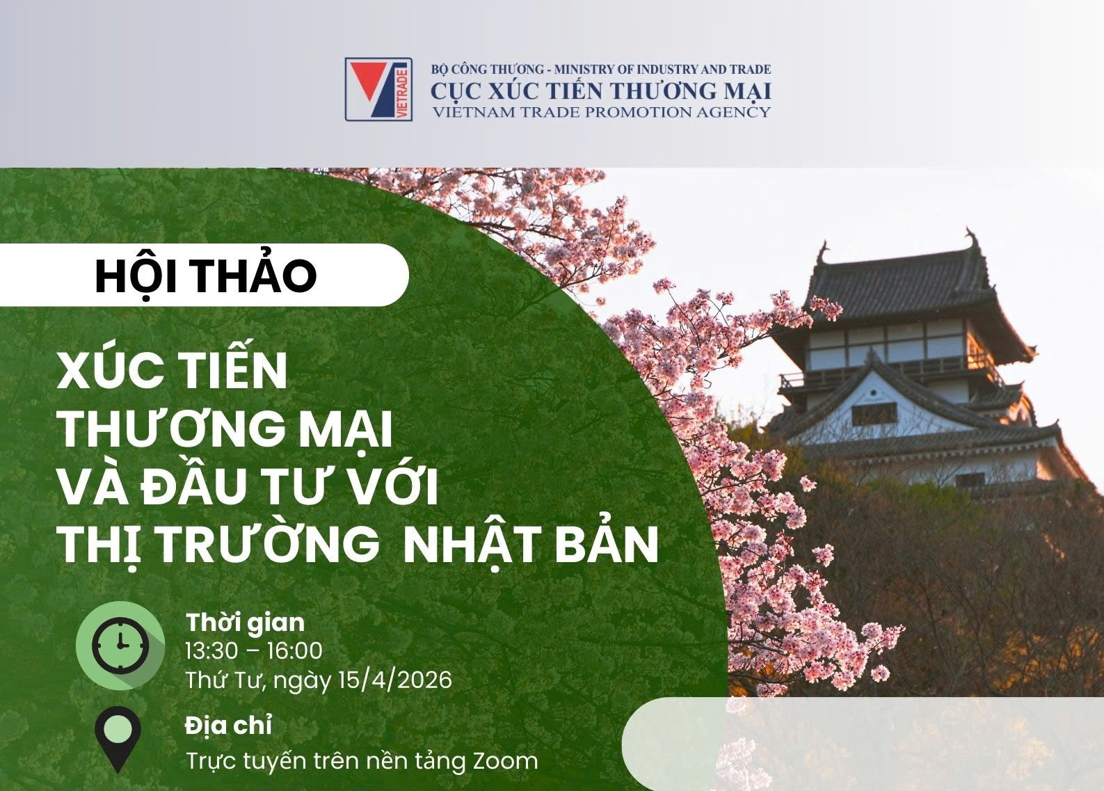 Sắp diễn ra Hội thảo Xúc tiến thương mại và đầu tư với thị trường Nhật Bản 