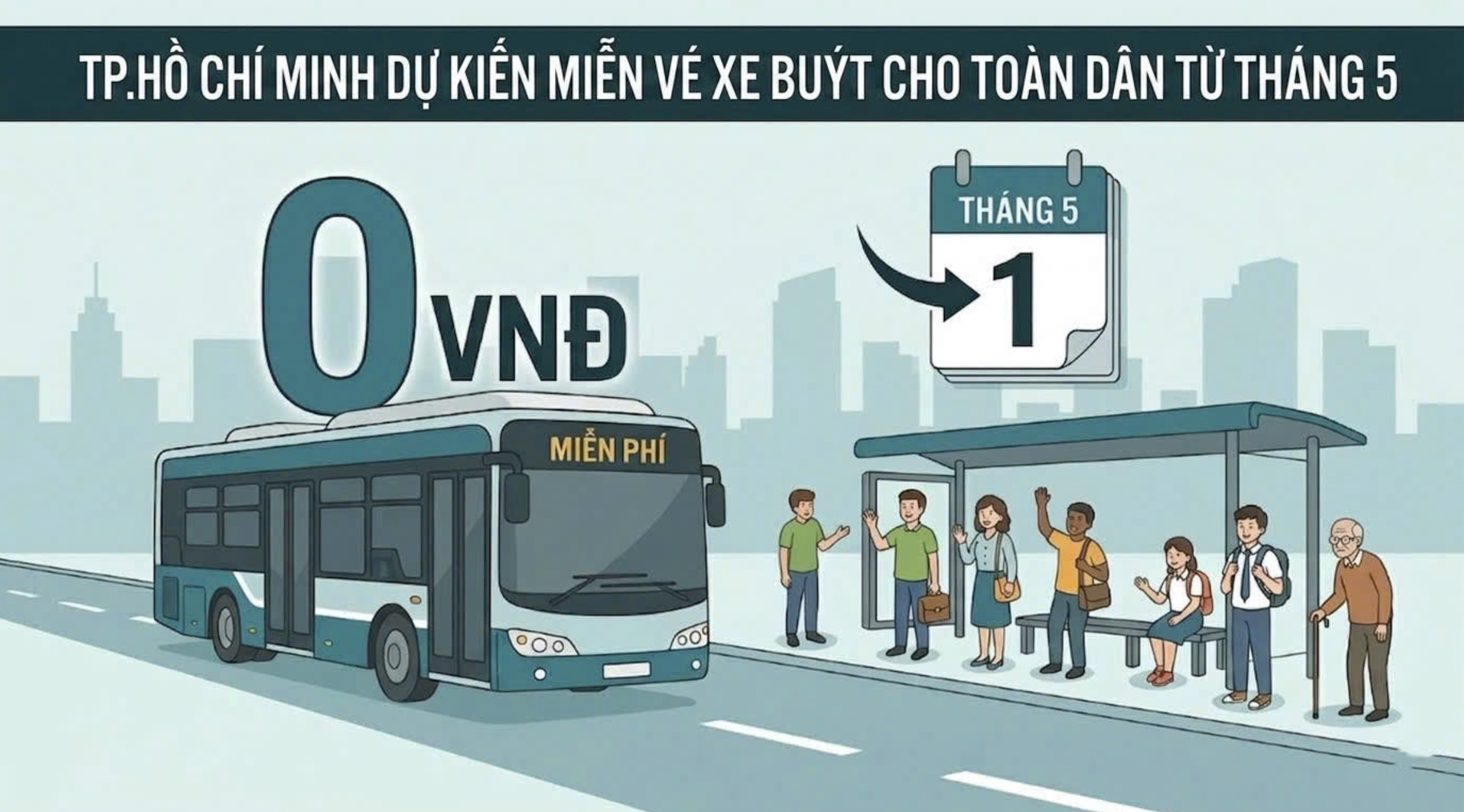Infographic | TP. Hồ Chí Minh dự kiến miễn vé xe buýt từ tháng 5/2026