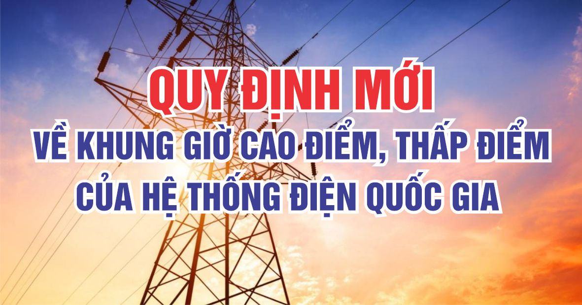 Inphographic | Quy định mới về khung giờ cao điểm, thấp điểm của hệ thống điện quốc gia