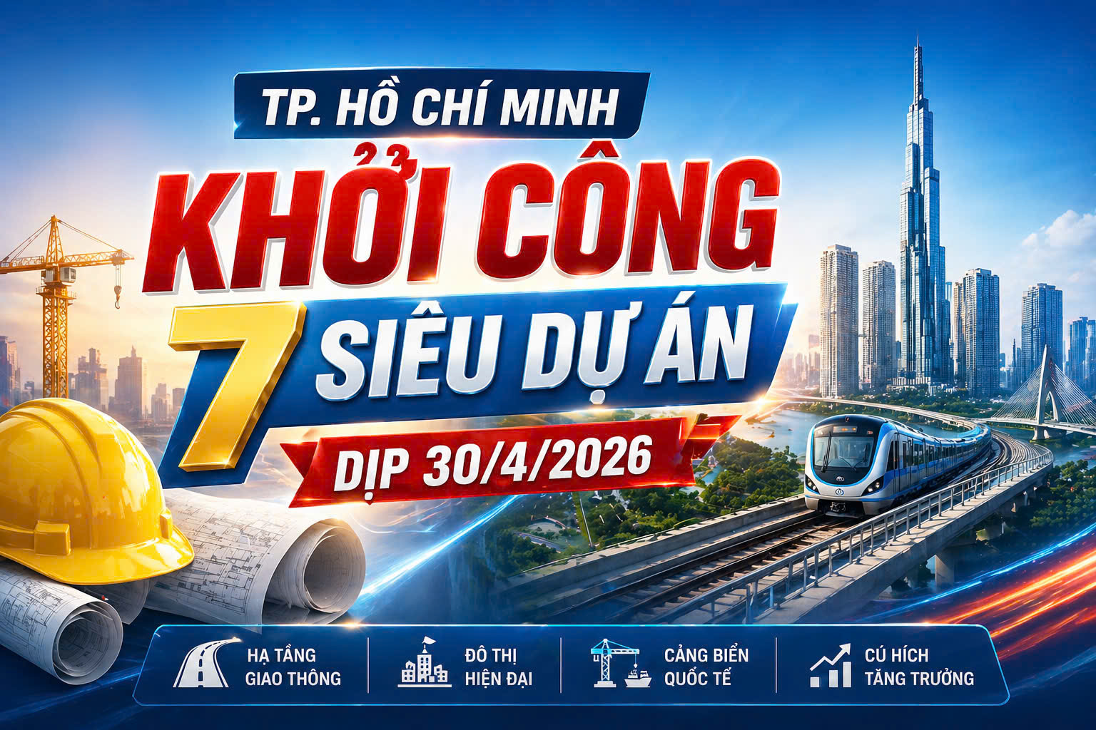 Infographic | TP. Hồ Chí Minh khởi công 7 'siêu dự án' dịp 30/4/2026