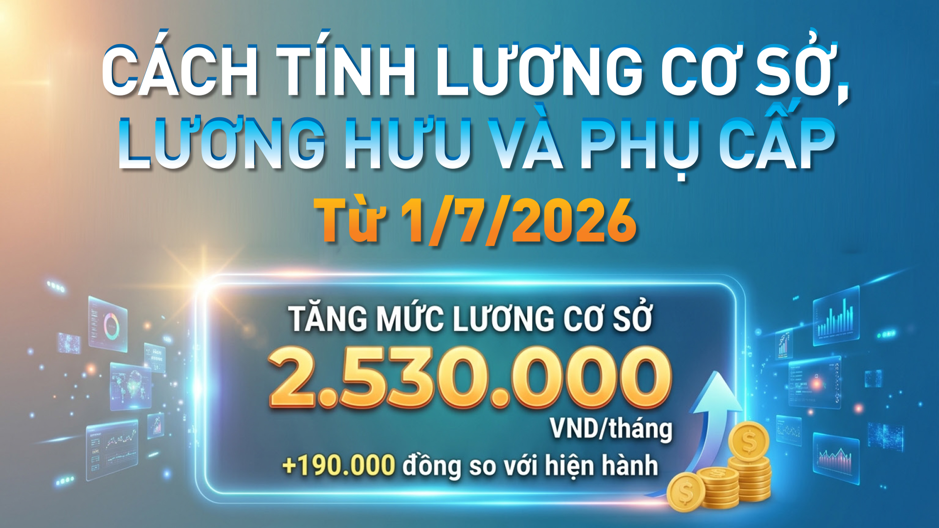 Infographic | Cách tính lương cơ sở, lương hưu và phụ cấp từ 1/7/2026
