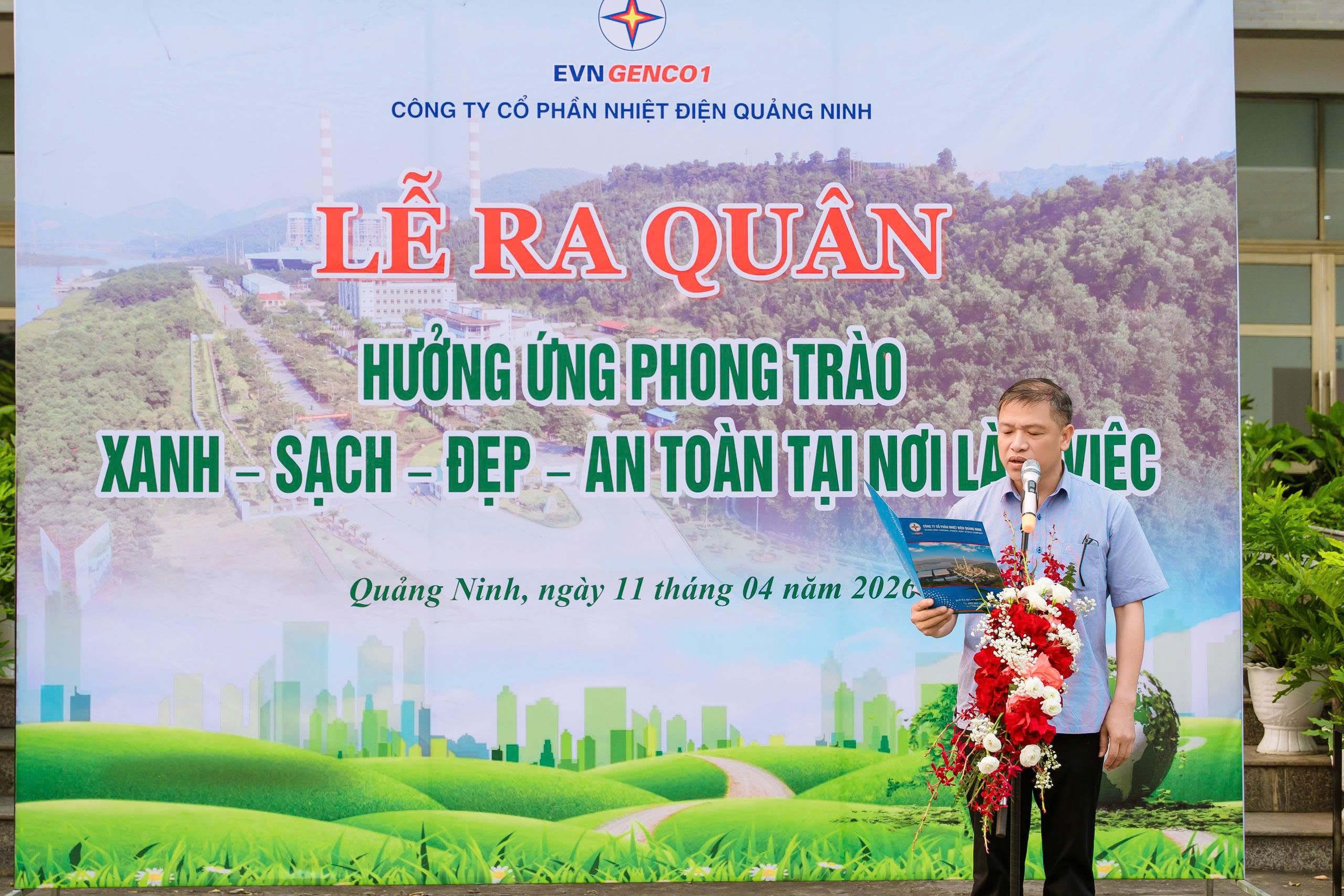 Lễ ra quân Hưởng ứng Phong trào “Xanh – Sạch – Đẹp – An toàn nơi làm việc tại Công ty CP Nhiệt điện Quảng Ninh