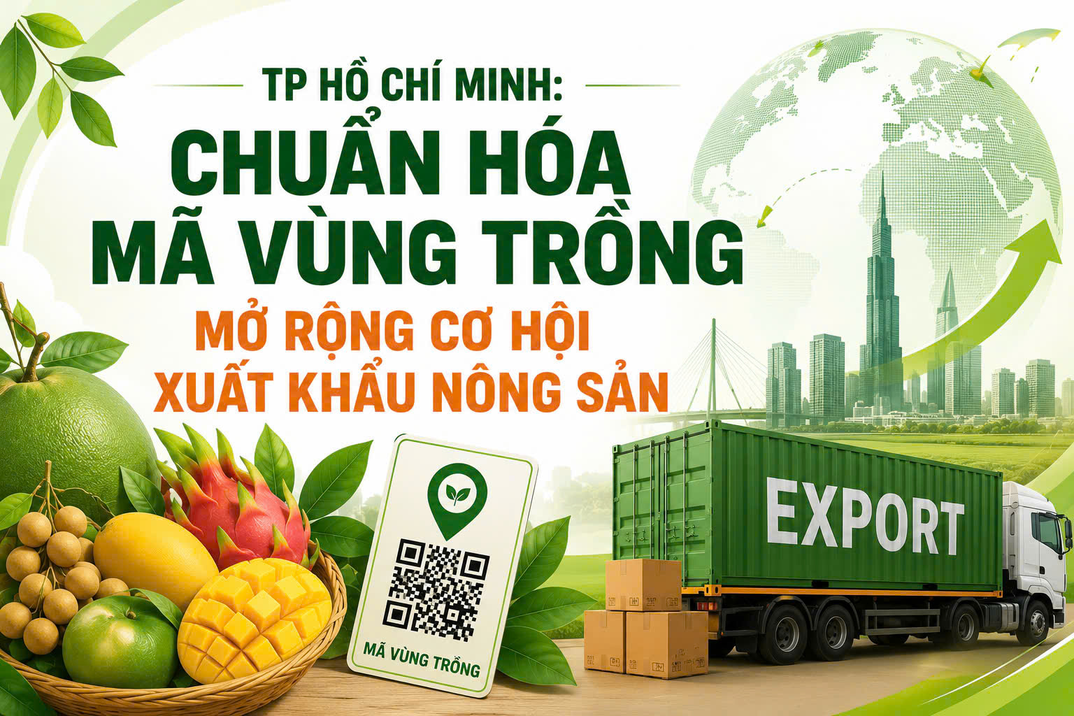 Infographic | TP. Hồ Chí Minh chuẩn hoá mã vùng trồng, mở rộng cơ hội xuất khẩu nông sản