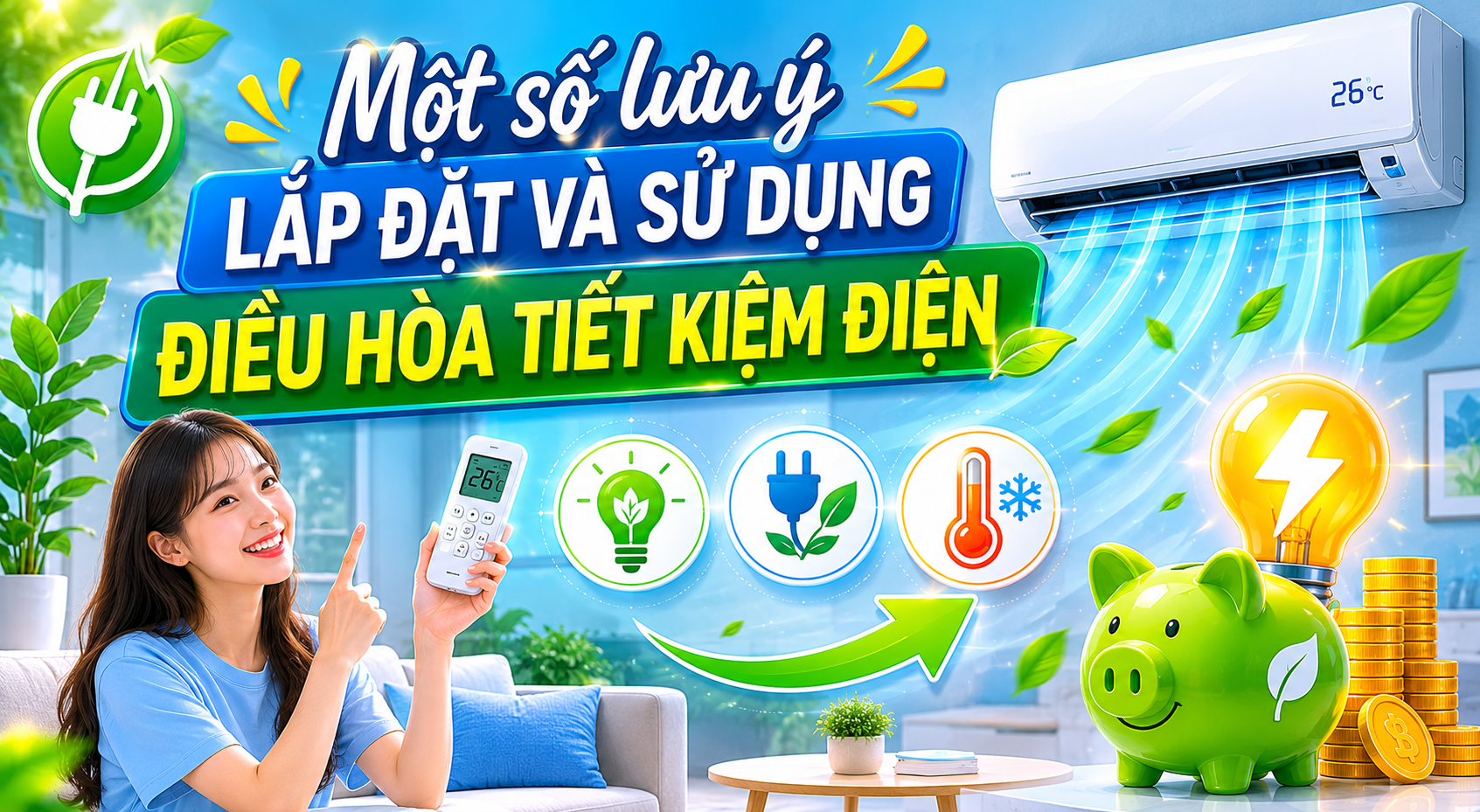 Infographic | Một số lưu ý lắp đặt và sử dụng điều hòa tiết kiệm điện 