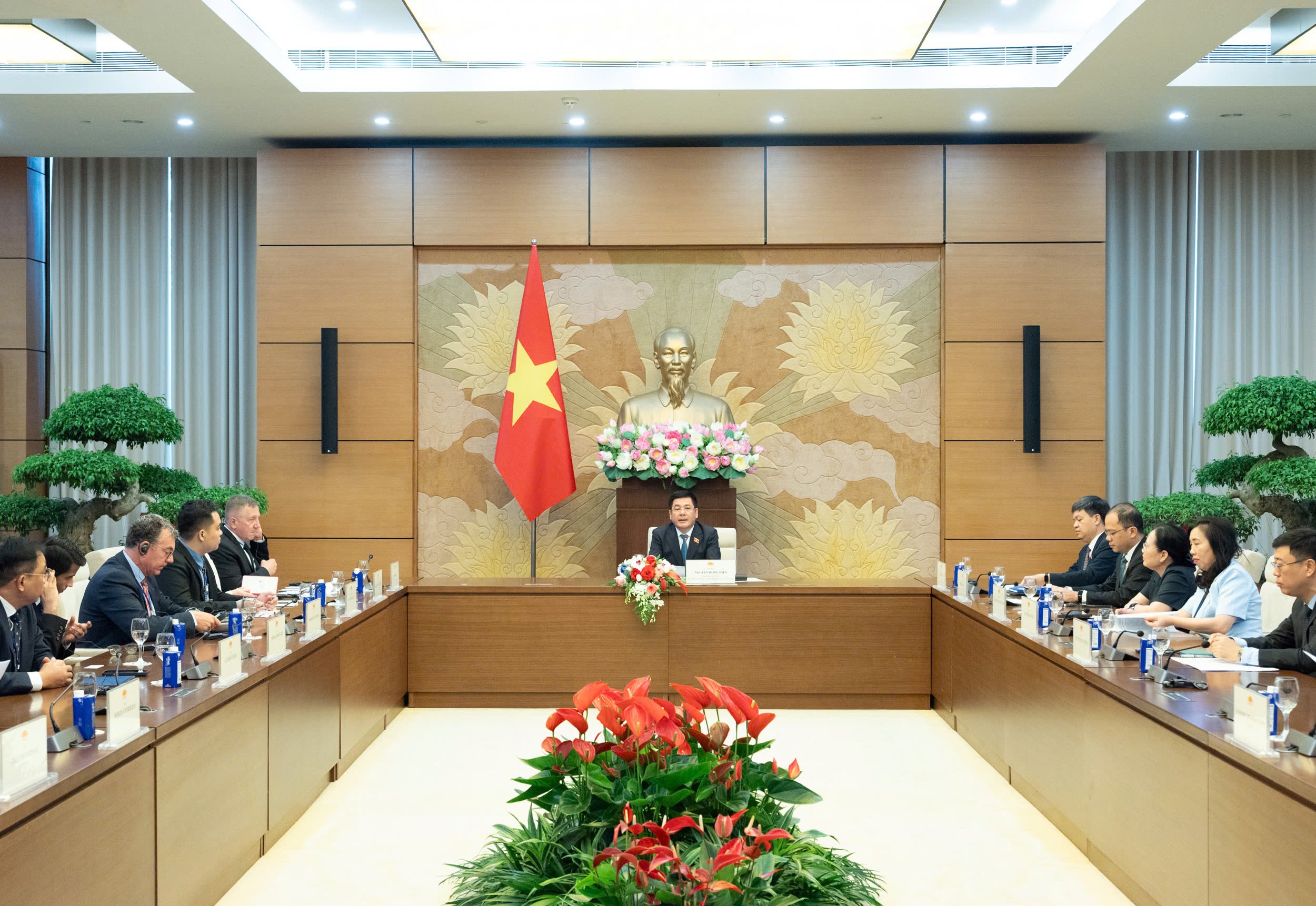 Phó Chủ tịch Quốc hội Nguyễn Hồng Diên tiếp Đoàn Hội đồng Năng lượng gió toàn cầu