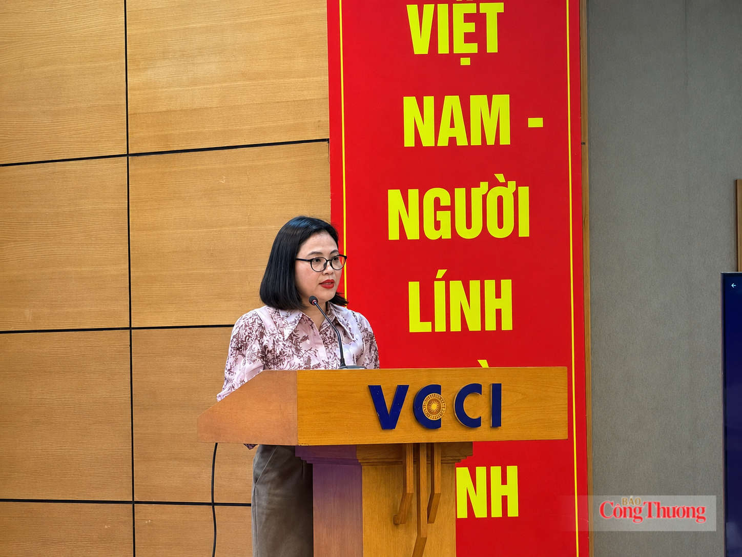 Bà Trần Thị Thanh Tâm - Giám đốc VCCI-IP phát biểu tại sự kiện. Ảnh: NH