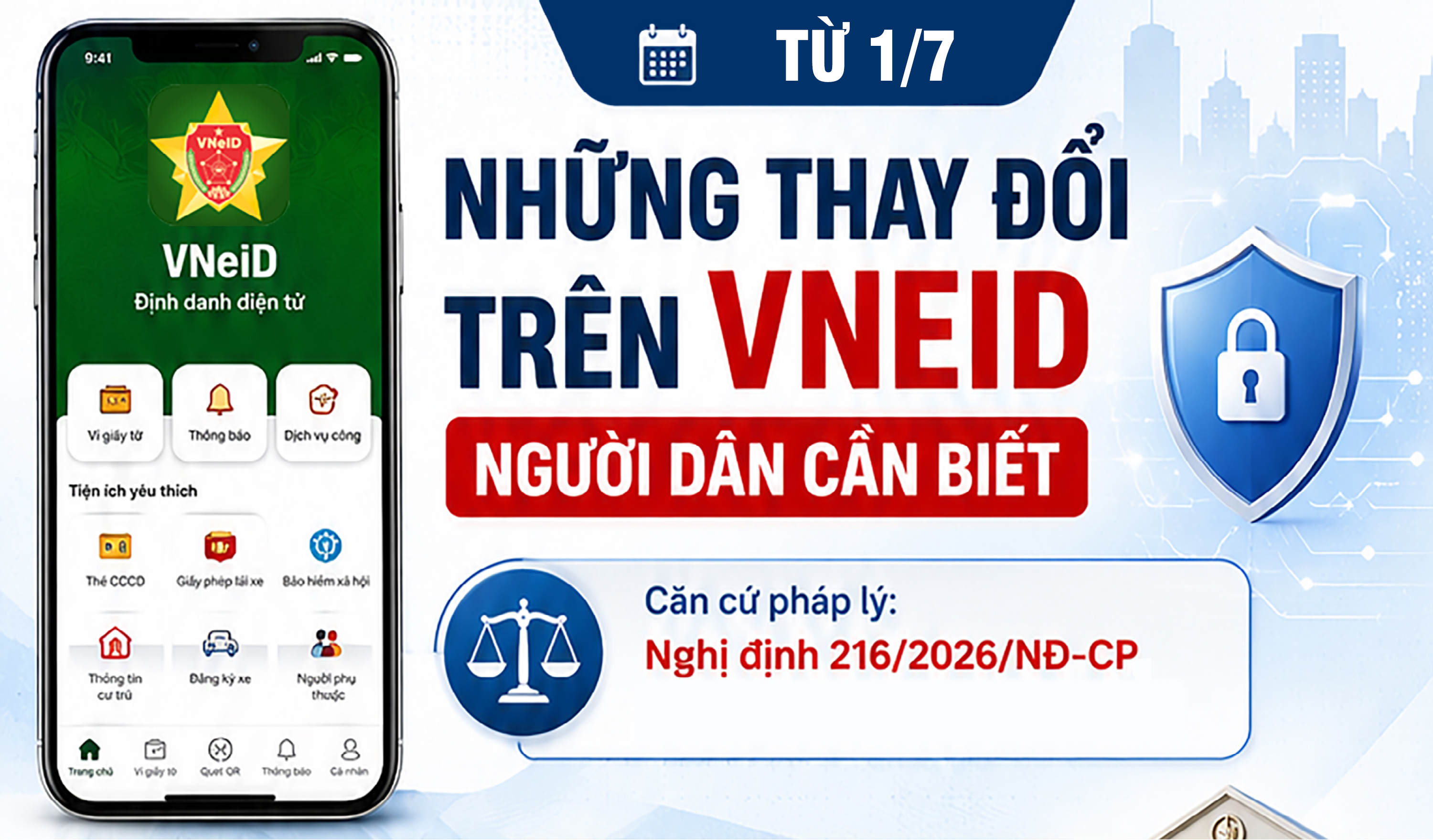 Infographic | Những thay đổi từ ngày 1/7/2026 trên VNeID