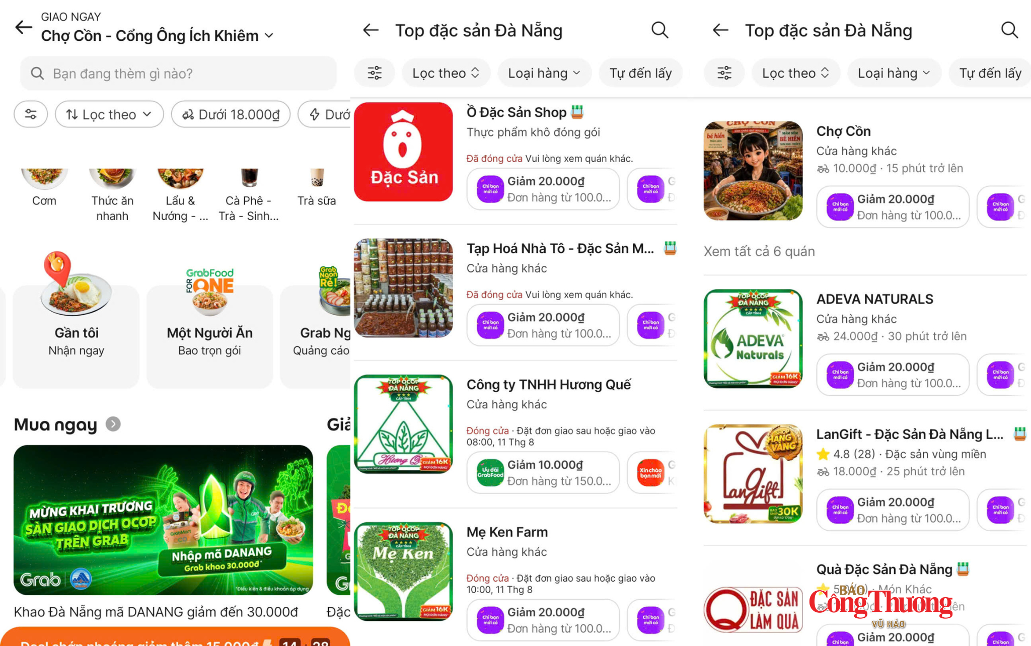 Vận hành sàn giao dịch 'OCOP - Đặc sản Đà Nẵng' trên ứng dụng Grab