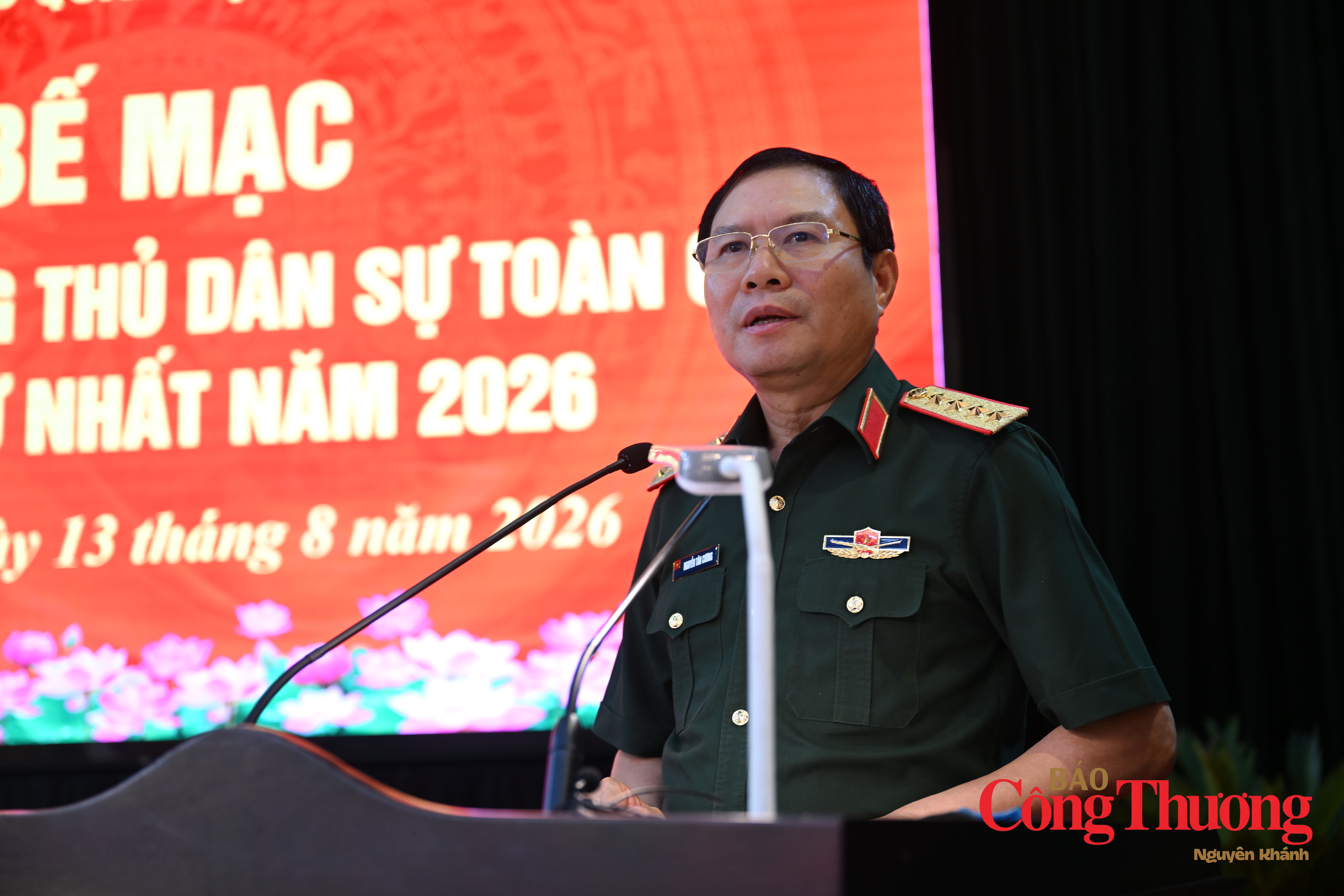 Đại tướng Nguyễn Tân Cương, Tổng Tham mưu trưởng Quân đội nhân dân Việt Nam, Thứ trưởng Bộ Quốc phòng phát biểu tại lễ bế mạc.