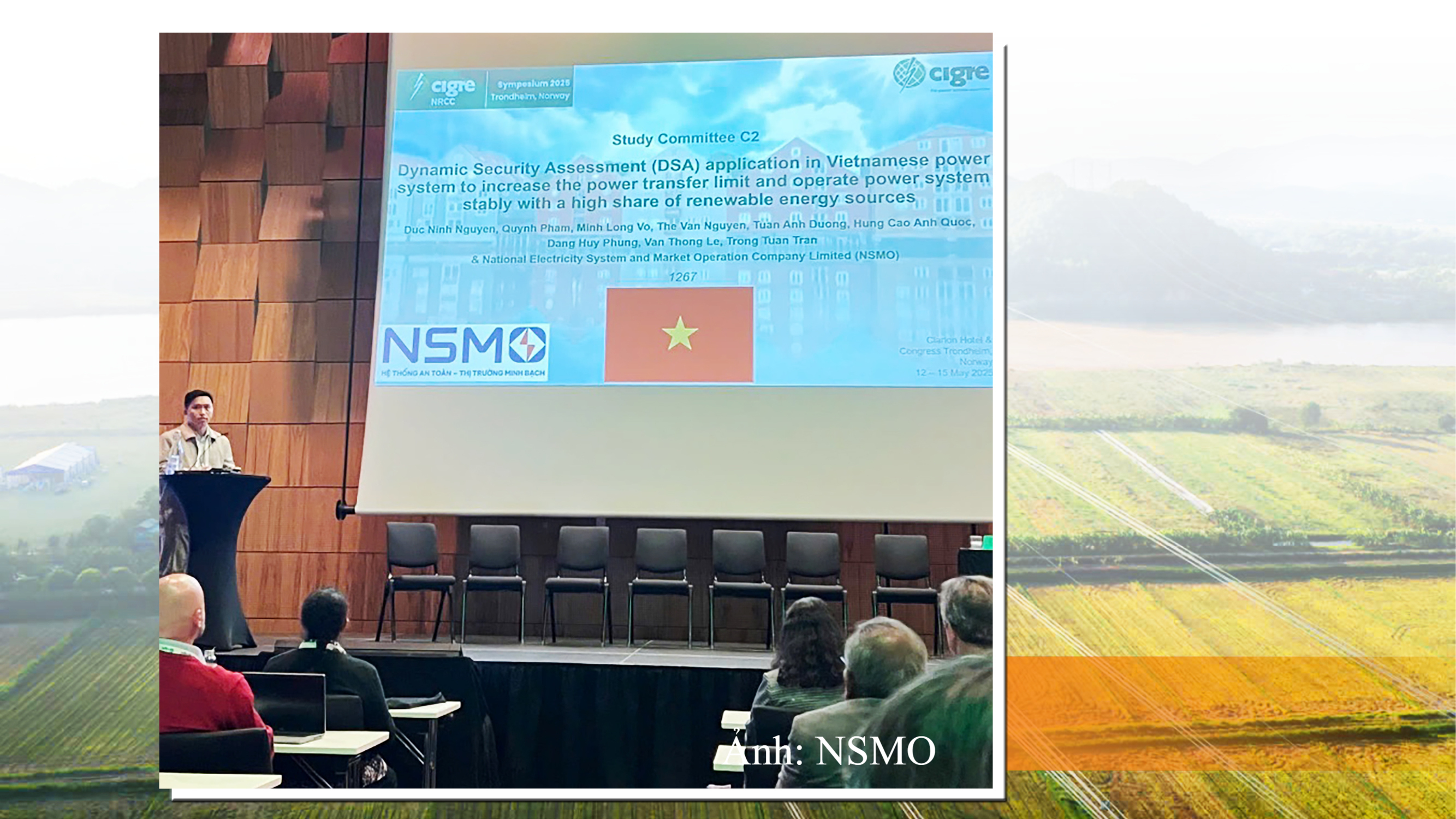 Đại diện NSMO trình bày giải pháp DSA tại hội nghị CIGRE Trondheim 2025 tại Na Uy