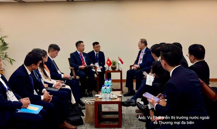 Thứ trưởng Nguyễn Việt Sơn có buổi làm việc song phương với Bộ trưởng Singapore.