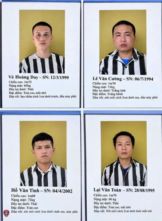 Hình ảnh 4 phạm nhân. Ảnh: Cục Cảnh sát giao thông